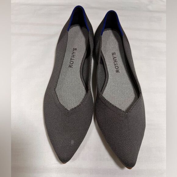 Rothy's Gray The Point Ballet Flats Size 9 1/2 - Picture 2 of 8